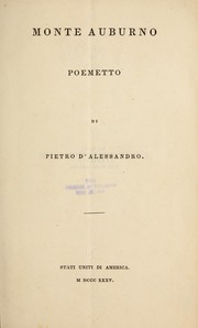 Cover of Monte Auburno by Pietro d' Alessandro