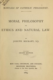 Cover of Moral philosophy by Joseph Rickaby