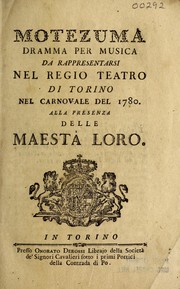 Front cover of Motezuma by Giacomo Insanguine