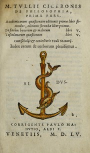 Front cover of M. Tullii Ciceronis De philosophia by Cicero