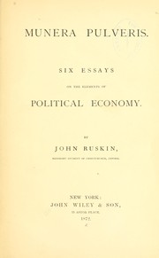 Front cover of Munera pulveris by John Ruskin