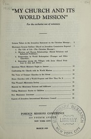 Front cover of My church and its world mission by Unknown