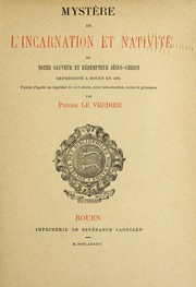Front cover of Mystère de l'incarnation et nativité de Notre Sauveur et Rédempteur Jésus-Christ by Pierre Jacques Gabriel Le Verdier