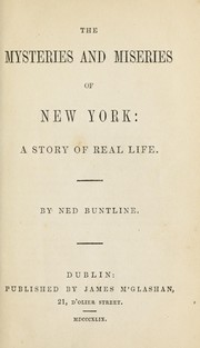 Cover of The mysteries and miseries of New York by Ned Buntline