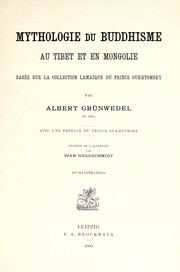 Front cover of Mythologie du buddhisme au Tibet et en Mongolie by Grünwedel, Albert