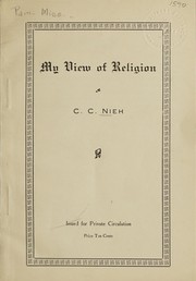 Front cover of My view of religion by C. C. Nieh