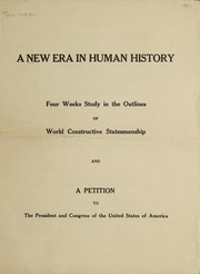 Front cover of A new era in human history by World Alliance for International Friendship through the Churches