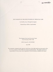 Front cover of New insights on the effectiveness of prenatal care by Geoffrey Joyce