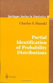 Cover of Partial Identification of Probability Distributions by Charles F. Manski