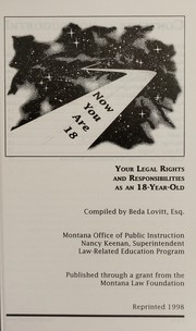 Cover of Now you are 18 by Beda Lovitt