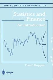 Cover of Statistics and Finance by David Ruppert