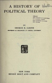 Front cover of A History of Political Theory by George Holland Sabine