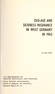 Front cover of Old-age and sickness insurance in West Germany in 1965 by Paul Fisher