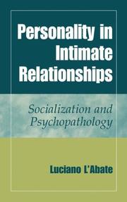 Cover of Personality in intimate relationships by Luciano L'Abate