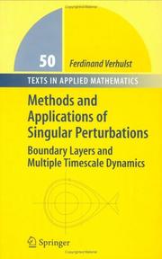 Front cover of Methods and Applications of Singular Perturbations by Ferdinand Verhulst