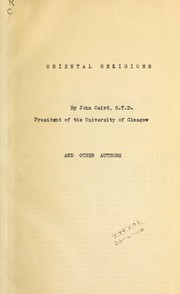 Cover of Oriental religions by John Caird