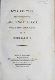 Front cover of Otia reatina by Arcangelo Isaia