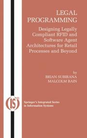 Cover of Legal programming by Brian Subirana