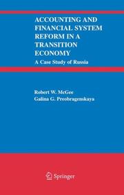 Cover of Accounting and financial system reform in a transition economy by Robert W. McGee