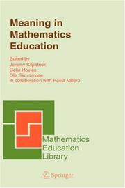 Front cover of Meaning in Mathematics Education (Mathematics Education Library) by Paola Valero