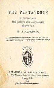 Front cover of The Pentateuch in contrast with the science and moral sense of our age by Robert Willis