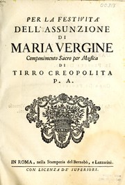 Front cover of Per la festività dell'assunzione di Maria Vergine by Giuseppe Carpani