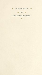 Cover of Persephone by Drinkwater, John