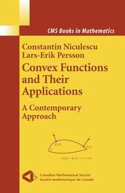 Cover of Convex functions and their applications by Constantin Niculescu