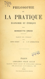 Front cover of Philosophie de la pratique by Benedetto Croce