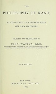 Front cover of The philosophy of Kant by Immanuel Kant