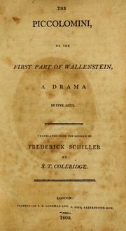 Front cover of The Piccolomini by Friedrich Schiller