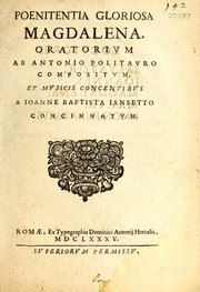 Front cover of Poenitentia gloriosa Magdalena by Antonio Politauro