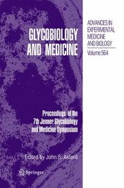 Front cover of Glycobiology and Medicine by John S. Axford