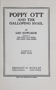 Front cover of Poppy Ott and the galloping snail by Leo Edwards