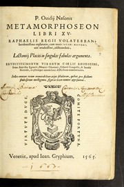 Front cover of P. Ouidij Nasonis Metamorphoseon libri XV by Ovid