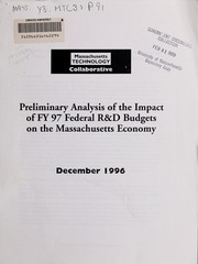 Front cover of Preliminary analysis of the impact of FY 97 federal R&D budgets on the Massachusetts economy by Massachusetts Technology Collaborative