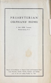 Front cover of Presbyterian Orphans' Home by N.C.) Presbyterian Orphans' Home (Barium Springs