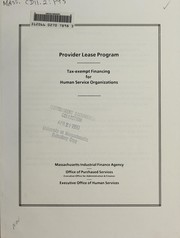 Front cover of Provider Lease Program by Massachusetts Industrial Finance Agency