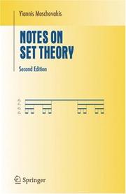 Cover of Notes on set theory by Yiannis N. Moschovakis