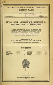 Cover of Public road mileage and revenues in the New England States, 1914 by United States. Bureau of Public Roads