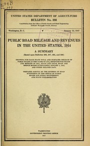Cover of Public road mileage and revenues in the United States, 1914 by United States. Bureau of Public Roads