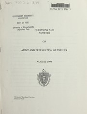 Front cover of Questions and answers on audit and preparation of the UFR by Massachusetts. Division of Purchased Services