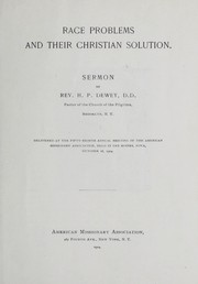 Cover of Race problems and their Christian solution by H. P. Dewey