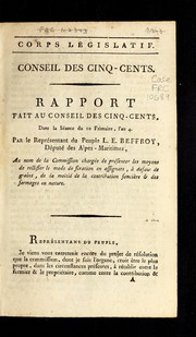 Front cover of Rapport fait au Conseil des cinq-cents, dans la séance du 10 frimaire, l'an 4 by Louis-Étienne Beffroy de Beauvoir