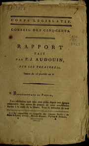 Cover of Rapport fait par P.J. Audouin, sur les théatres by Pierre Jean Audouin