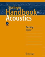Front cover of Springer handbook of acoustics by Thomas D. Rossing
