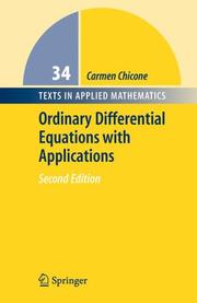 Front cover of Ordinary Differential Equations with Applications (Texts in Applied Mathematics) by Carmen Chicone