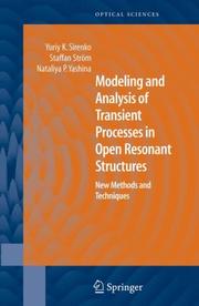Front cover of Modeling and analysis of transient processes in open resonant structures by Yuriy K Sirenko