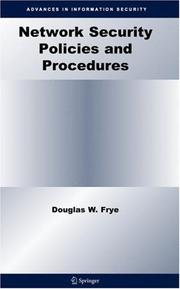 Front cover of Network Security Policies and Procedures (Advances in Information Security) by Douglas W. Frye