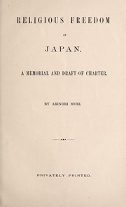 Front cover of Religious freedom in Japan by Arinori Mori